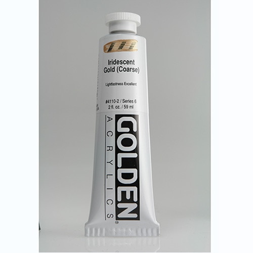 Golden, Heavy Body, Acrylic, Paint, 2oz, Iridescent Gold (Coarse)